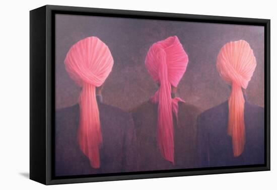 Turban Triptych-Lincoln Seligman-Framed Stretched Canvas