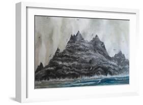 Turbulant seas S Ireland,  pastel-Margo Starkey-Framed Giclee Print