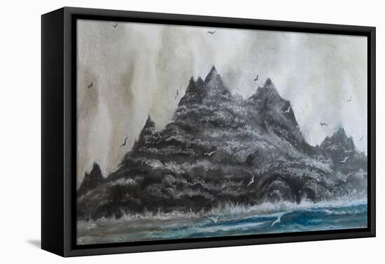 Turbulant seas S Ireland,  pastel-Margo Starkey-Framed Stretched Canvas