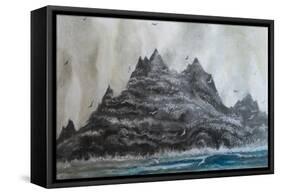 Turbulant seas S Ireland,  pastel-Margo Starkey-Framed Stretched Canvas