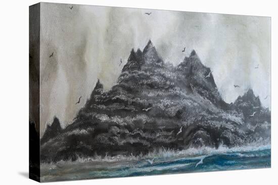 Turbulant seas S Ireland,  pastel-Margo Starkey-Stretched Canvas