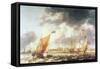 Turbulent Sea (Oil on Canvas)-Bonaventura Peeters-Framed Stretched Canvas