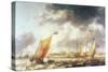 Turbulent Sea (Oil on Canvas)-Bonaventura Peeters-Stretched Canvas