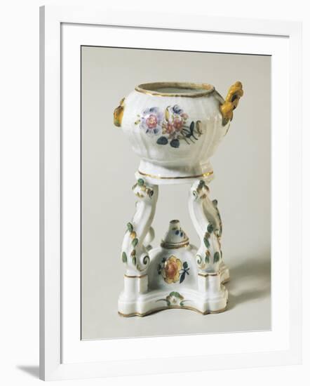 Tureen and Cooker with Floral Decorations, Ceramic-null-Framed Giclee Print