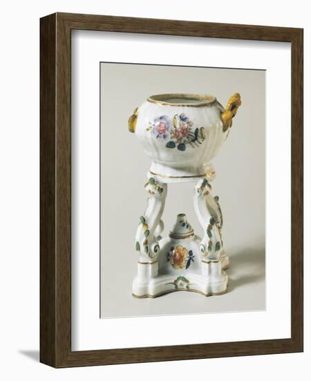 Tureen and Cooker with Floral Decorations, Ceramic-null-Framed Giclee Print