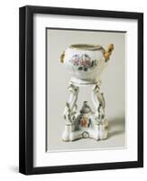 Tureen and Cooker with Floral Decorations, Ceramic-null-Framed Giclee Print