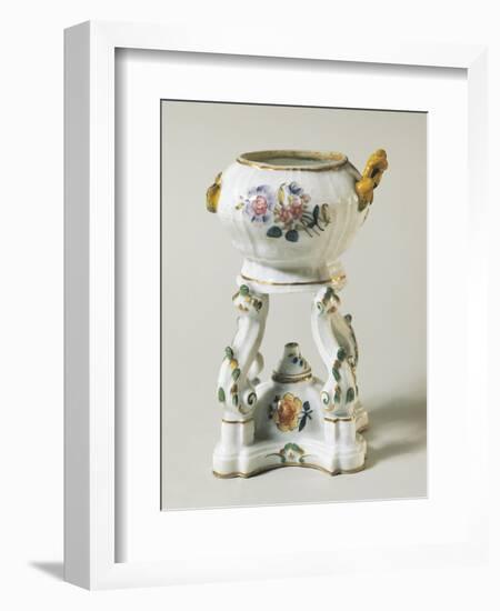 Tureen and Cooker with Floral Decorations, Ceramic-null-Framed Giclee Print