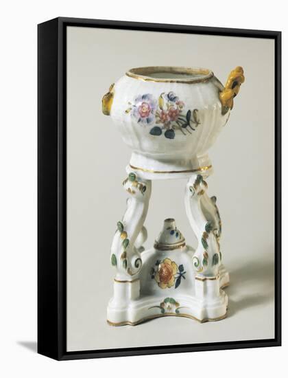 Tureen and Cooker with Floral Decorations, Ceramic-null-Framed Stretched Canvas