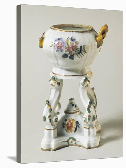 Tureen and Cooker with Floral Decorations, Ceramic-null-Stretched Canvas