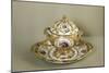 Tureen and Platter Decorated with Golden Raised Decoration-null-Mounted Giclee Print