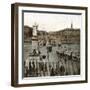 Turin (Italy), the Bridge and Square Victor-Emmanuel II with the Statue (1869), Circa 1890-Leon, Levy et Fils-Framed Premium Photographic Print