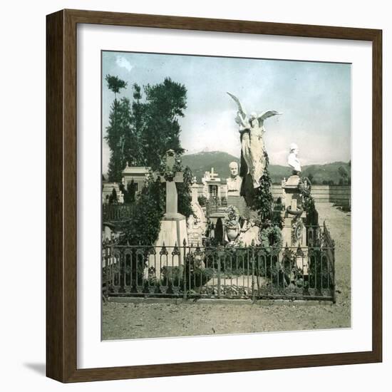 Turin (Italy), the Cemetery, Abani Gaudenzio's Grave, Circa 1890-Leon, Levy et Fils-Framed Photographic Print