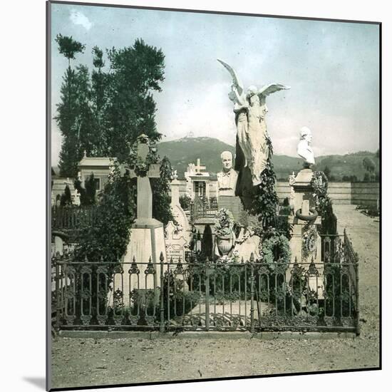 Turin (Italy), the Cemetery, Abani Gaudenzio's Grave, Circa 1890-Leon, Levy et Fils-Mounted Photographic Print