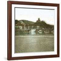 Turin (Italy), the Convent of Mount of the Capuchins and the Church Santa-Maria-Del-Monte (1583)-Leon, Levy et Fils-Framed Photographic Print
