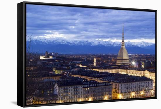 Turin, Piemonte, Italy. Cityscape from Monte Dei Cappuccini-Francesco Riccardo Iacomino-Framed Stretched Canvas