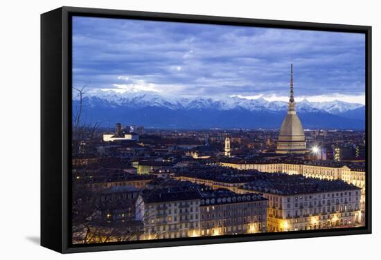 Turin, Piemonte, Italy. Cityscape from Monte Dei Cappuccini-Francesco Riccardo Iacomino-Framed Stretched Canvas