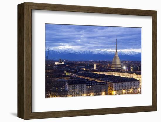 Turin, Piemonte, Italy. Cityscape from Monte Dei Cappuccini-Francesco Riccardo Iacomino-Framed Photographic Print