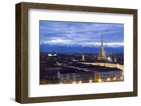 Turin, Piemonte, Italy. Cityscape from Monte Dei Cappuccini-Francesco Riccardo Iacomino-Framed Photographic Print