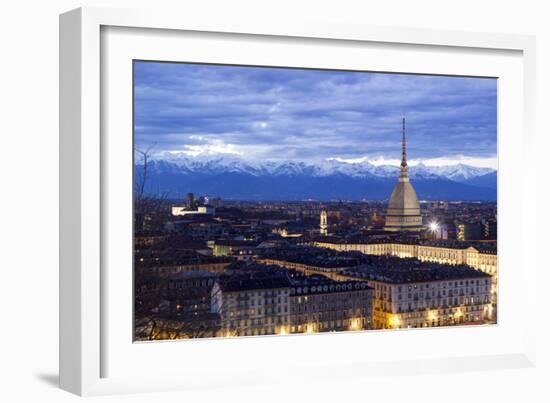 Turin, Piemonte, Italy. Cityscape from Monte Dei Cappuccini-Francesco Riccardo Iacomino-Framed Photographic Print