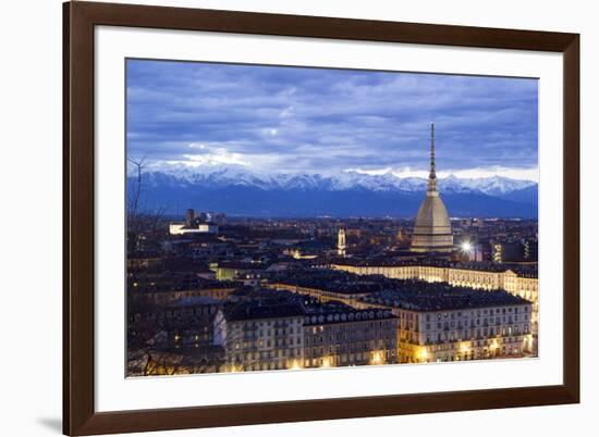 Turin, Piemonte, Italy. Cityscape from Monte Dei Cappuccini-Francesco Riccardo Iacomino-Framed Photographic Print