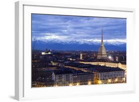 Turin, Piemonte, Italy. Cityscape from Monte Dei Cappuccini-Francesco Riccardo Iacomino-Framed Photographic Print