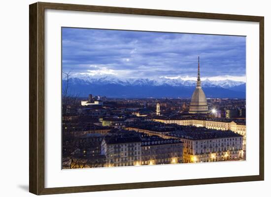 Turin, Piemonte, Italy. Cityscape from Monte Dei Cappuccini-Francesco Riccardo Iacomino-Framed Photographic Print