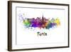 Turin Skyline in Watercolor-paulrommer-Framed Art Print