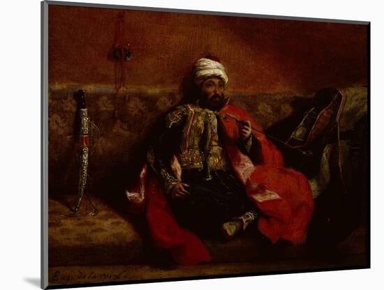 Turk Smoking Sitting on a Sofa, c.1825-Eugene Delacroix-Mounted Giclee Print