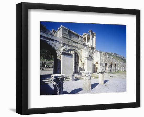 Turkey, Aegean Region, Ancient Ephesus, Gate of Augustus or Gate of Mazaeus and Mithradates-null-Framed Premium Giclee Print