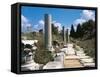 Turkey, Aegean Region, Ancient Ephesus, Stone Paved Way from Theater to Stadium-null-Framed Stretched Canvas