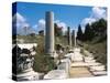 Turkey, Aegean Region, Ancient Ephesus, Stone Paved Way from Theater to Stadium-null-Stretched Canvas