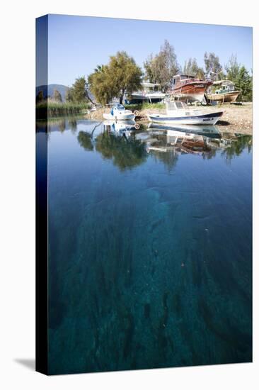 Turkey, Akyaka, Azmak River, Boats-Samuel Magal-Stretched Canvas