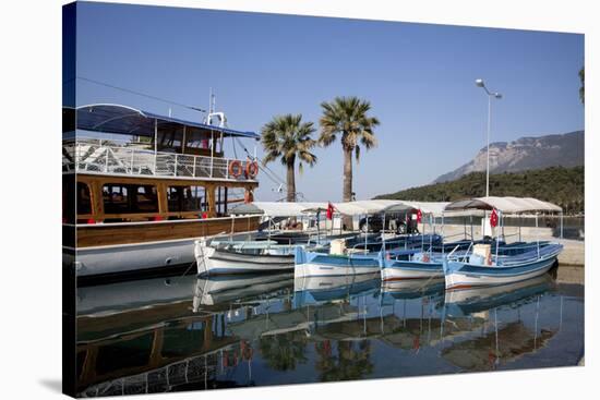 Turkey, Akyaka, Azmak River, Harbour, Boats-Samuel Magal-Stretched Canvas