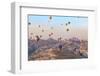 Turkey, Anatolia, Cappadocia, Goreme. Hot air balloons above Red Valley.-Emily Wilson-Framed Photographic Print