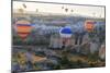 Turkey, Anatolia, Cappadocia, Goreme. Hot air balloons above Red Valley.-Emily Wilson-Mounted Photographic Print