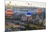 Turkey, Anatolia, Cappadocia, Goreme. Hot air balloons above Red Valley.-Emily Wilson-Mounted Premium Photographic Print