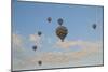 Turkey, Anatolia, Cappadocia, Goreme. Hot air balloons above Red Valley.-Emily Wilson-Mounted Photographic Print