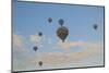 Turkey, Anatolia, Cappadocia, Goreme. Hot air balloons above Red Valley.-Emily Wilson-Mounted Photographic Print