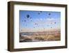 Turkey, Anatolia, Cappadocia, Goreme. Hot air balloons above Red Valley.-Emily Wilson-Framed Photographic Print