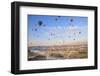 Turkey, Anatolia, Cappadocia, Goreme. Hot air balloons above Red Valley.-Emily Wilson-Framed Photographic Print