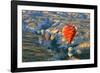 Turkey, Anatolia, Cappadocia, Goreme. Hot air balloons above Red Valley.-Emily Wilson-Framed Photographic Print