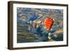 Turkey, Anatolia, Cappadocia, Goreme. Hot air balloons above Red Valley.-Emily Wilson-Framed Photographic Print