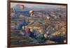 Turkey, Anatolia, Cappadocia, Goreme. Hot air balloons above Red Valley.-Emily Wilson-Framed Photographic Print