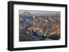 Turkey, Anatolia, Cappadocia, Goreme. Hot air balloons above Red Valley.-Emily Wilson-Framed Photographic Print