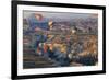 Turkey, Anatolia, Cappadocia, Goreme. Hot air balloons above Red Valley.-Emily Wilson-Framed Premium Photographic Print