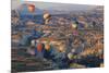 Turkey, Anatolia, Cappadocia, Goreme. Hot air balloons above Red Valley.-Emily Wilson-Mounted Premium Photographic Print