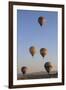 Turkey, Anatolia, Cappadocia, Goreme. Hot air balloons above Red Valley.-Emily Wilson-Framed Premium Photographic Print