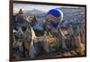 Turkey, Anatolia, Cappadocia, Goreme. Hot air balloons flying above the valley.-Emily Wilson-Framed Photographic Print