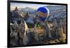 Turkey, Anatolia, Cappadocia, Goreme. Hot air balloons flying above the valley.-Emily Wilson-Framed Photographic Print