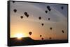 Turkey, Anatolia, Cappadocia, Goreme. Hot air balloons flying above the valley.-Emily Wilson-Framed Stretched Canvas